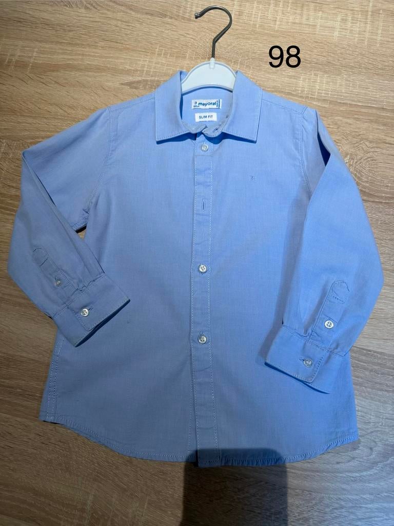 Lichtblauw hemdje maat 98 mayoral, Kinderen en Baby's, Kinderkleding | Maat 98, Ophalen, Gebruikt