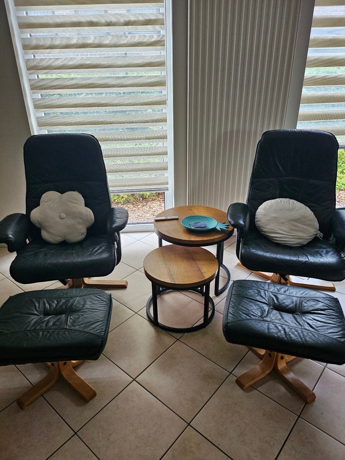 Relaxfauteuil  met voetenbank, Huis en Inrichting, Fauteuils, Ophalen, Hout