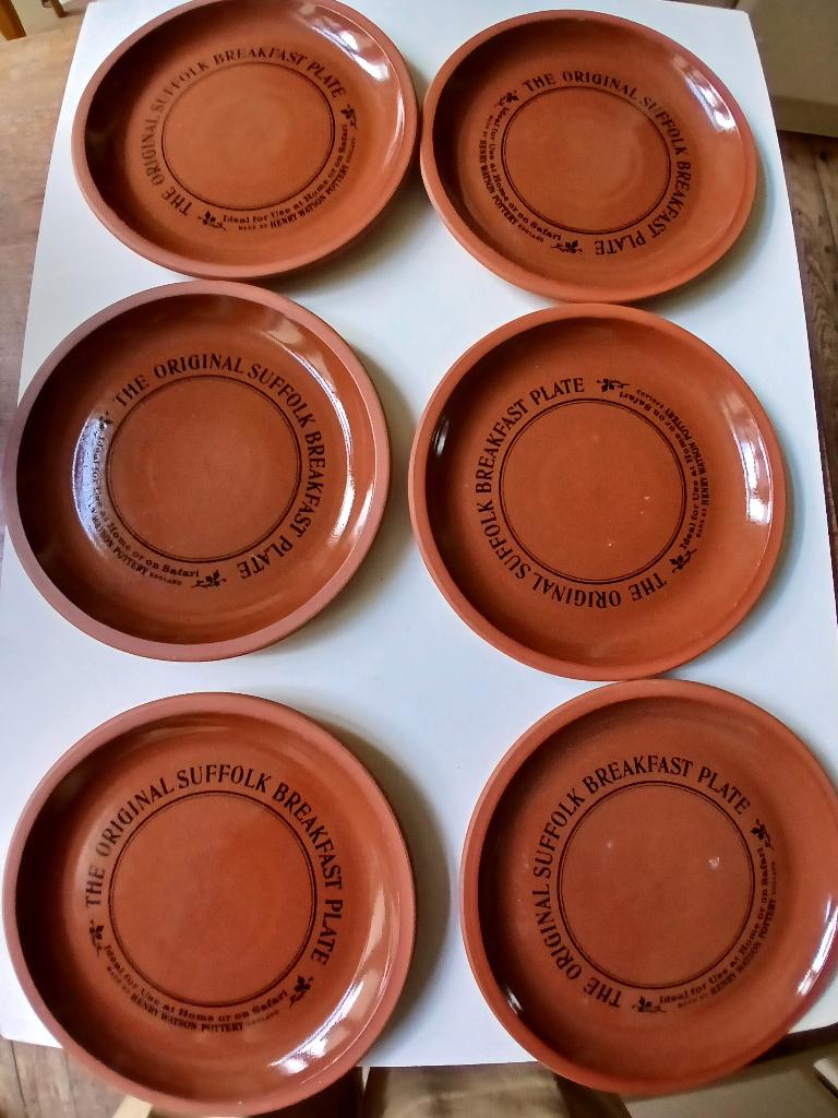 6 assiettes en terre cuite, Enlèvement, Utilisé, Poterie