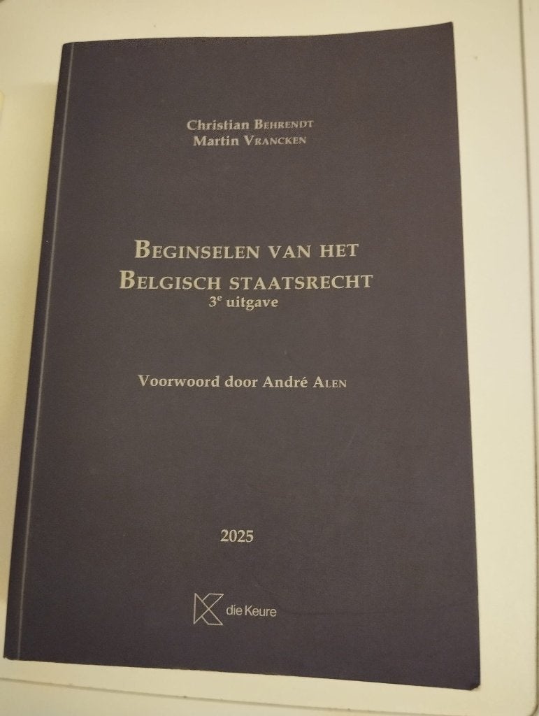 Beginselen van het Belgische staatsrecht 3e uitgave, Enlèvement, Comme neuf, Christian Behrendt