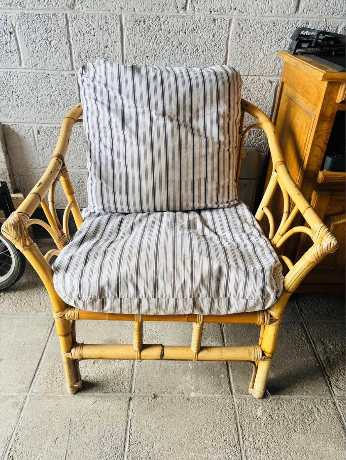 Petit fauteuil de Jardins en bambou véritable, Enlèvement, Comme neuf