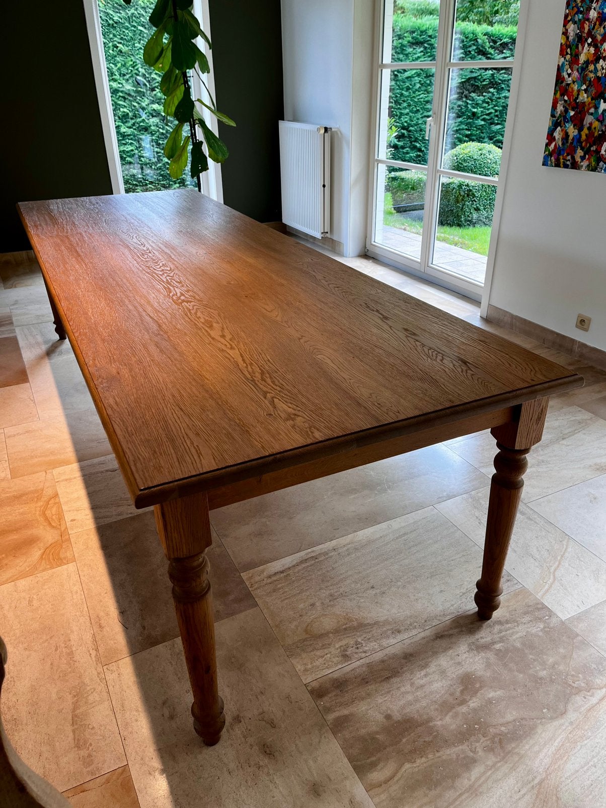 Prachtige eikenhouten eettafel, Huis en Inrichting, Ophalen, 200 cm of meer, Zo goed als nieuw, Vijf personen of meer