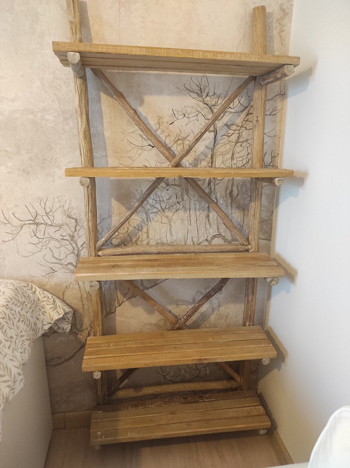 Unieke Rustieke Stellingkast / Boekenrek, Enlèvement, Comme neuf, Étagère/rayonnage, Bois