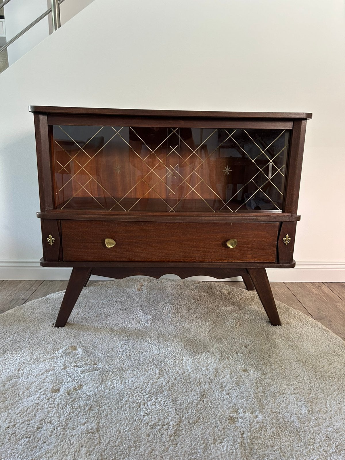 Vintage vitrinekast jaren 50, Huis en Inrichting, Ophalen of Verzenden, Zo goed als nieuw
