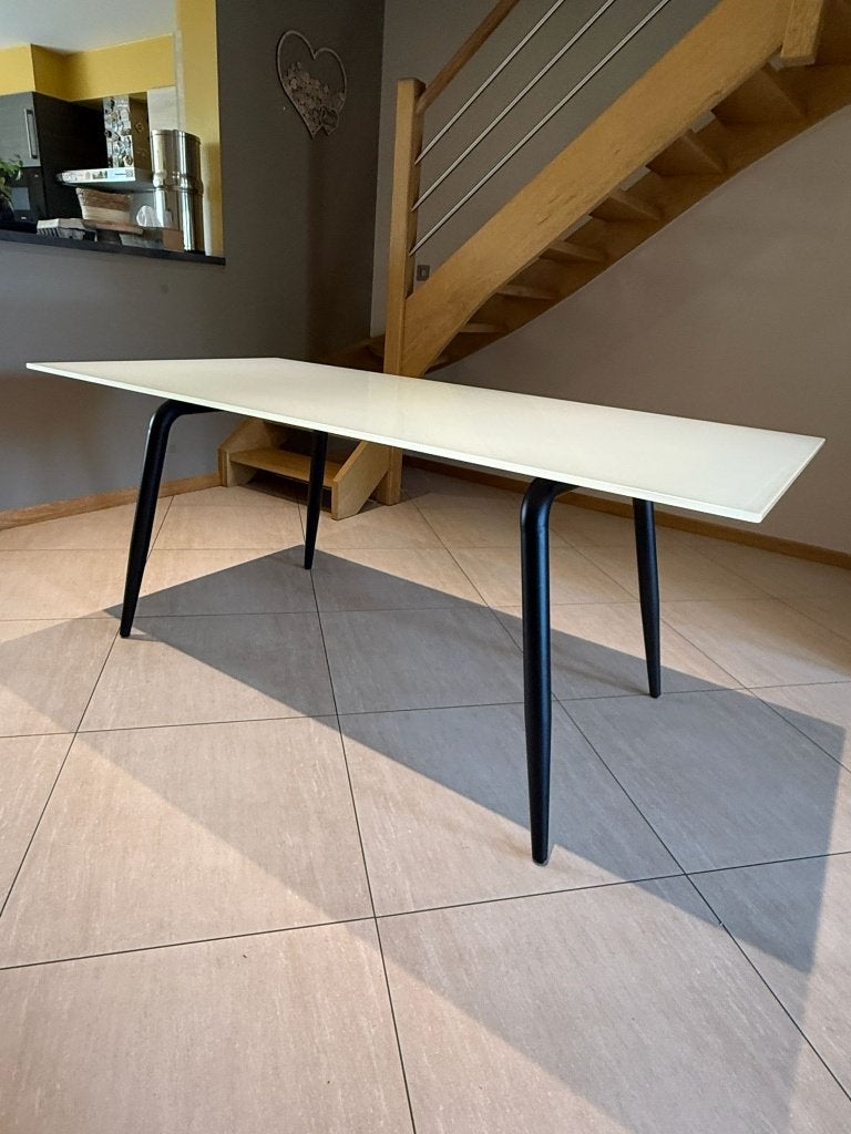 Table en verre, 150 à 200 cm, Comme neuf, Verre, Enlèvement