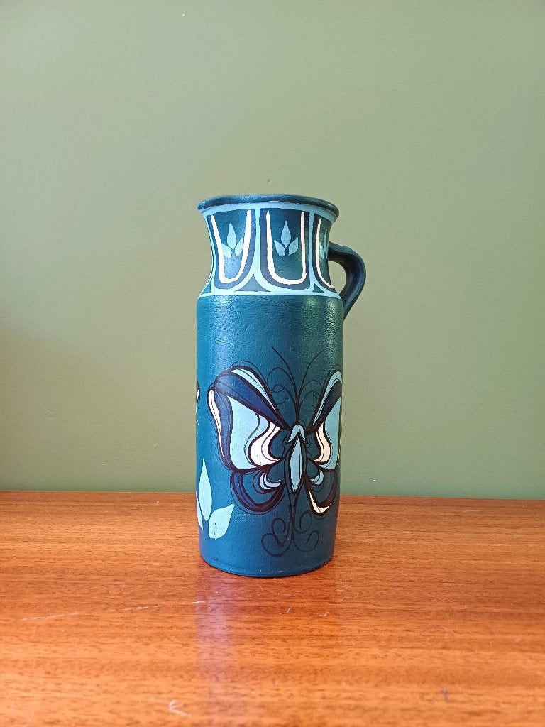 Vase artisanale en céramique fait main Portugal, Enlèvement ou Envoi, Fait main, Bleu, Pierre/céramique