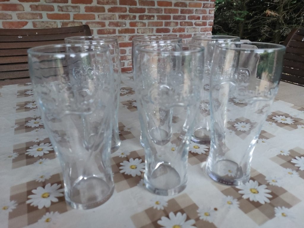 Bierglazen Carlsberg 0,5 liter, Ophalen of Verzenden, Zo goed als nieuw, Glas of Glazen, Overige merken
