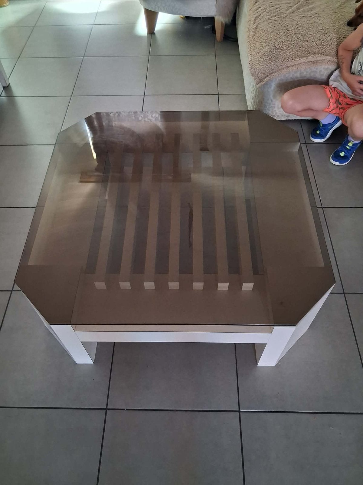 Te Koop: Mooie Salontafel (Heel Zwaar), Enlèvement, Comme neuf, Verre