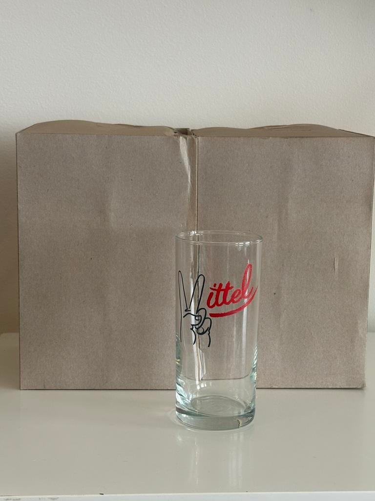 NIEUW - 12 glazen VITTEL Amsterdam ‘27 ‘86, Verzamelen, Glas en Drinkglazen, Ophalen of Verzenden, Nieuw, Waterglas