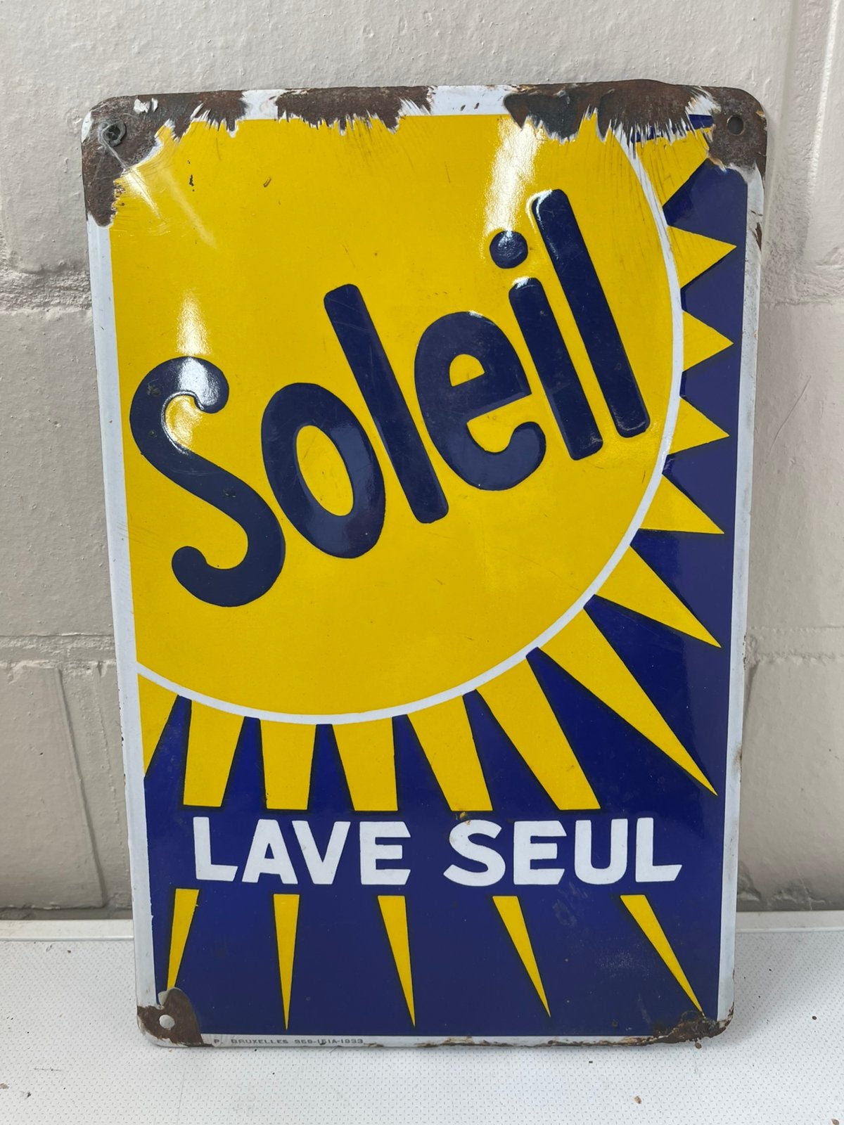 Soleil lave seul fr 1933 emaille bord 36,5 op 24, Enlèvement ou Envoi, Comme neuf