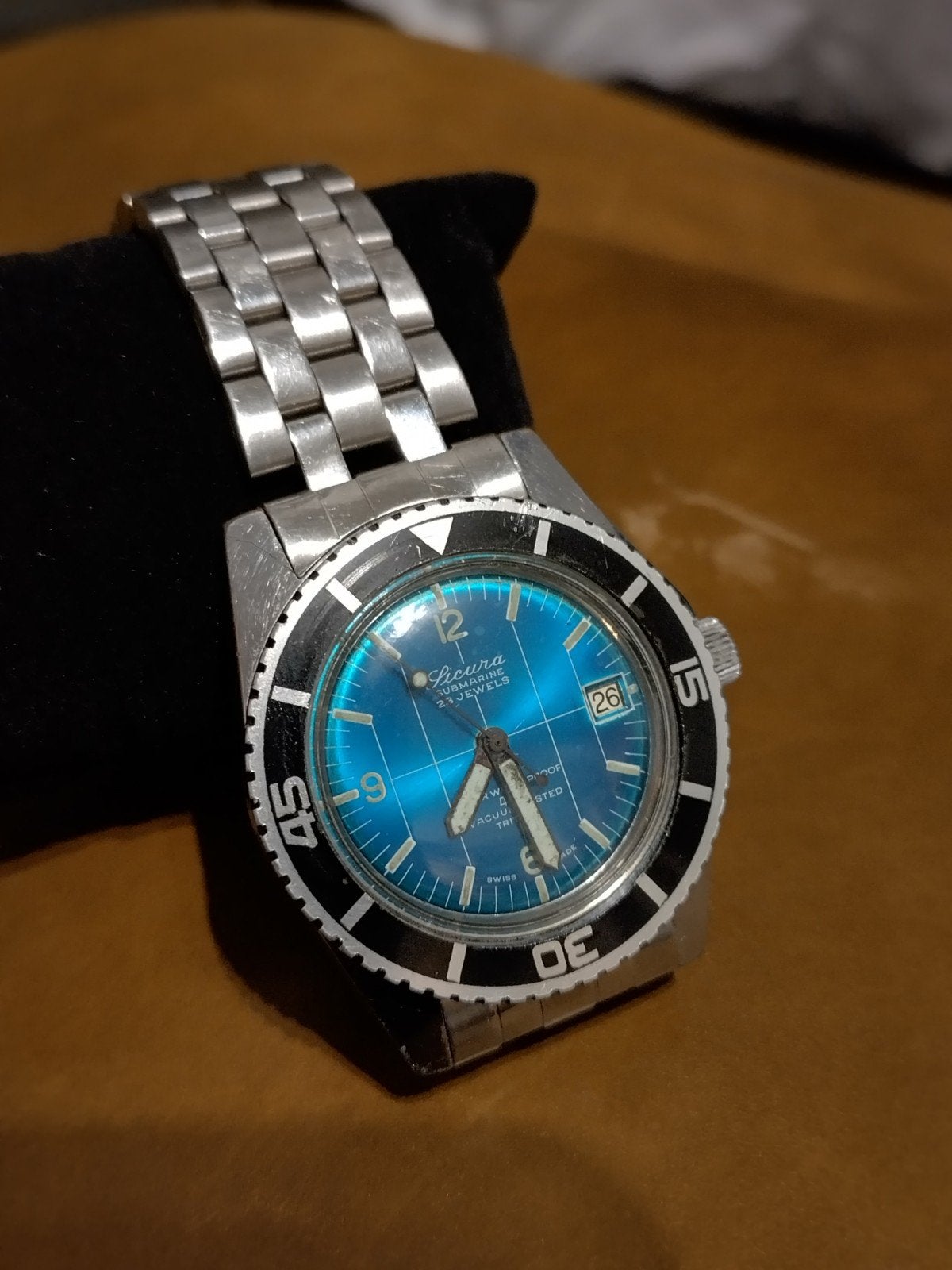 Sicura EB 8021 met blauwe wijzerplaat., Ophalen of Verzenden