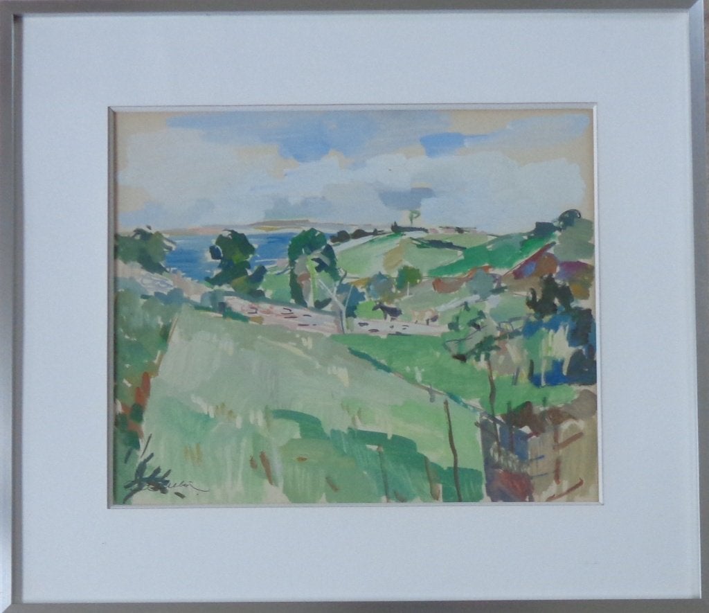 ERNEST ALBERT / BRETAGNE / ORIGINEEL WERK / 57x65cm / KADER, Expressionistisch, Ophalen of Verzenden, Landschap, Olieverf