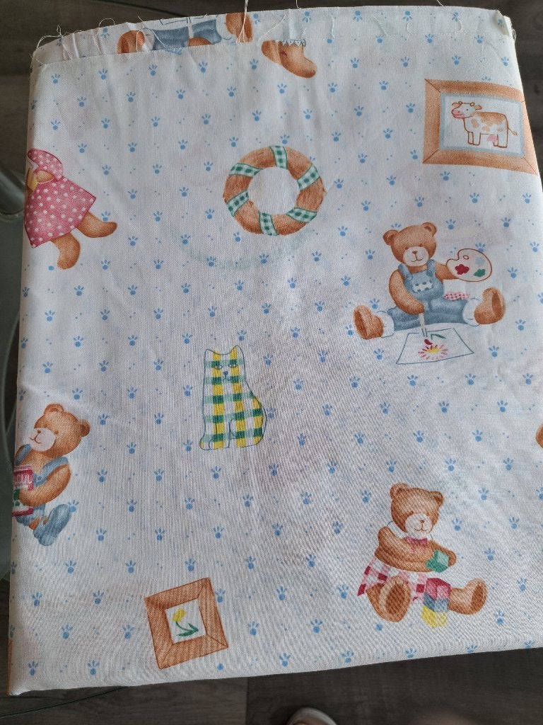 tissus enfants motif ourson, Hobby & Loisirs créatifs, Neuf, Coton, 120 cm ou plus, Blanc