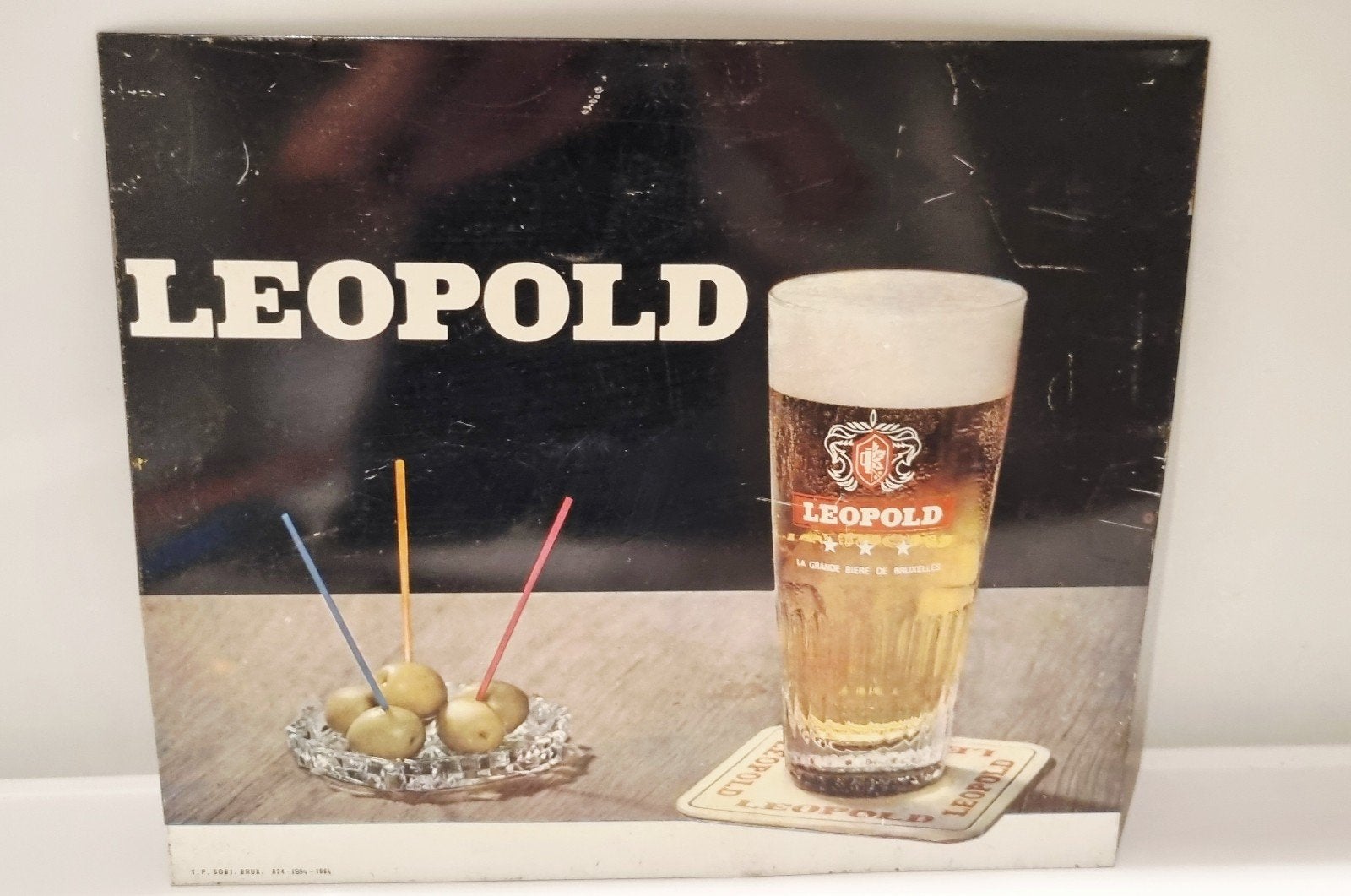 Reclamebord bier brouwerij nostalgie bord plaat, Verzamelen, Ophalen of Verzenden, Gebruikt, Reclamebord
