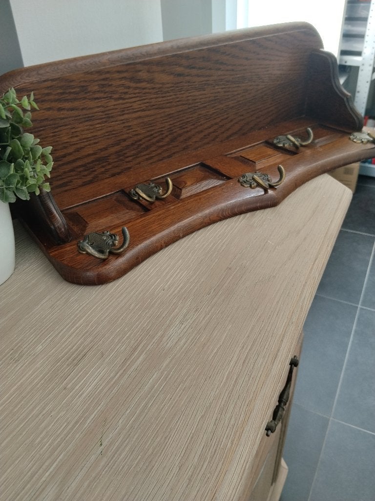 Vintage grote zware houten  kapstok, Ophalen of Verzenden, Zo goed als nieuw, Hout