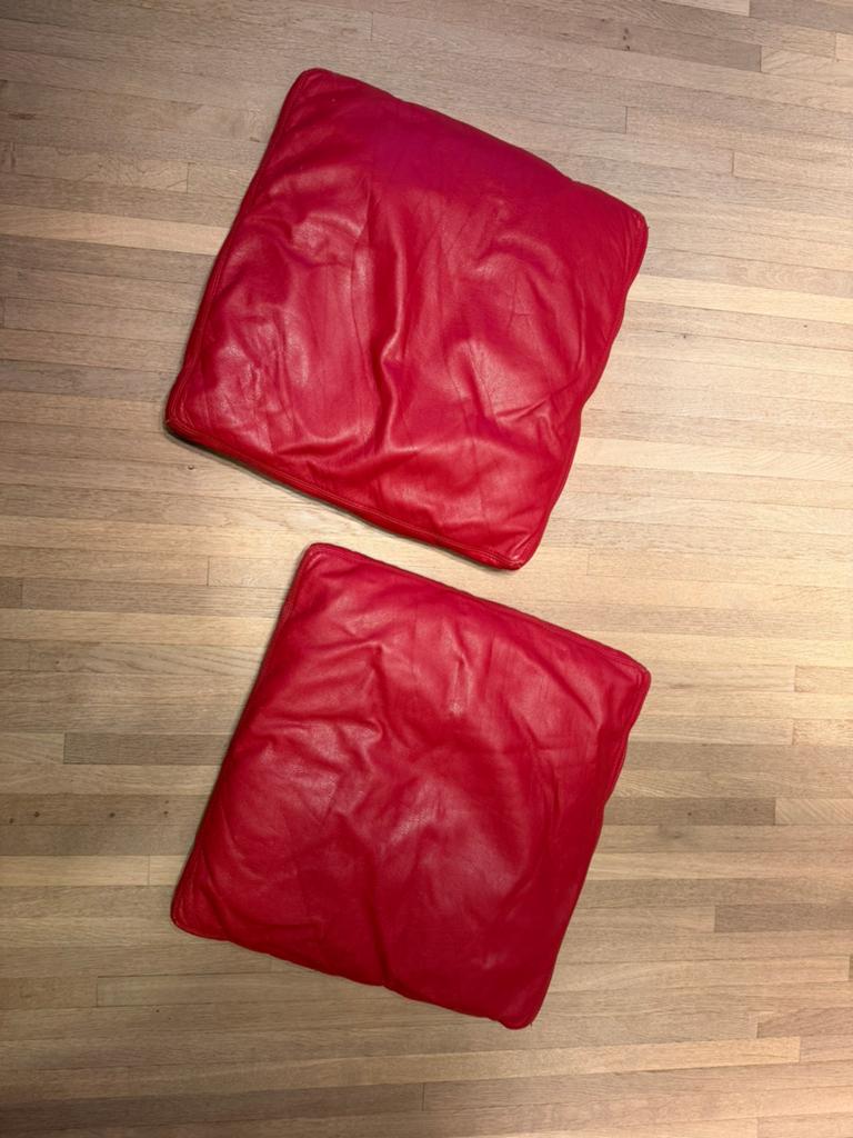 Leolux lederen kussen, Huis en Inrichting, Woonaccessoires | Kussens, Ophalen of Verzenden, Zo goed als nieuw, Rood