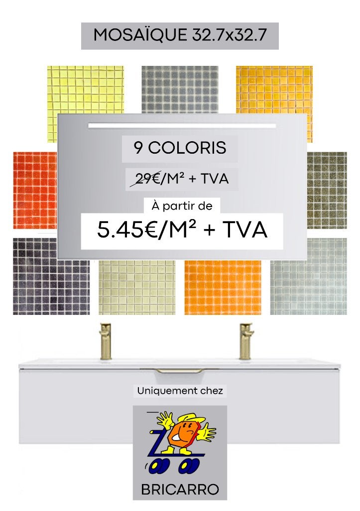 Carrelage mosaïque au m² – 9 coloris au choix, Bricolage & Construction, Neuf, 20 à 40 cm, Enlèvement, Autres types