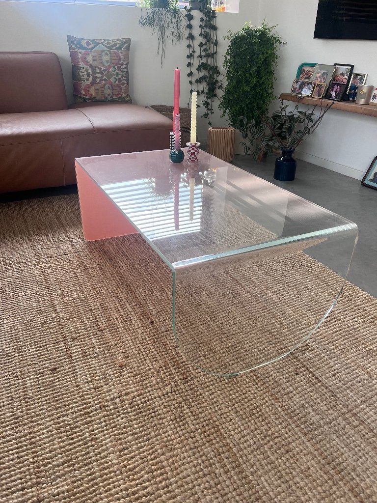 Salontafel roze, Maison & Meubles, 50 à 100 cm, Verre, Enlèvement, Utilisé