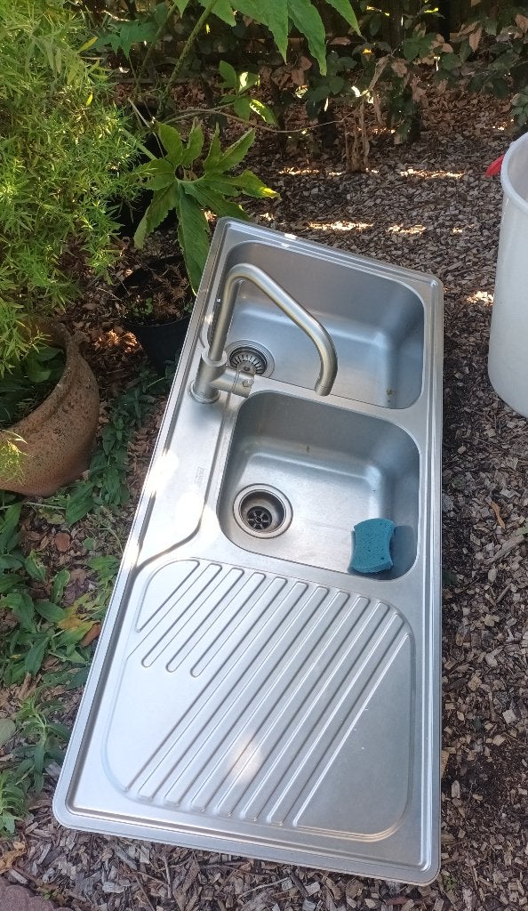Afwas/spoelbak keuken met kraan,inox., Ophalen