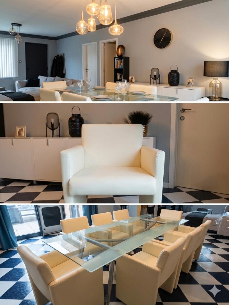 Table salle a manger + 6 fauteuils en cuir, Huis en Inrichting, Complete eetkamers, Gebruikt, 4 tot 6 stoelen, Ophalen