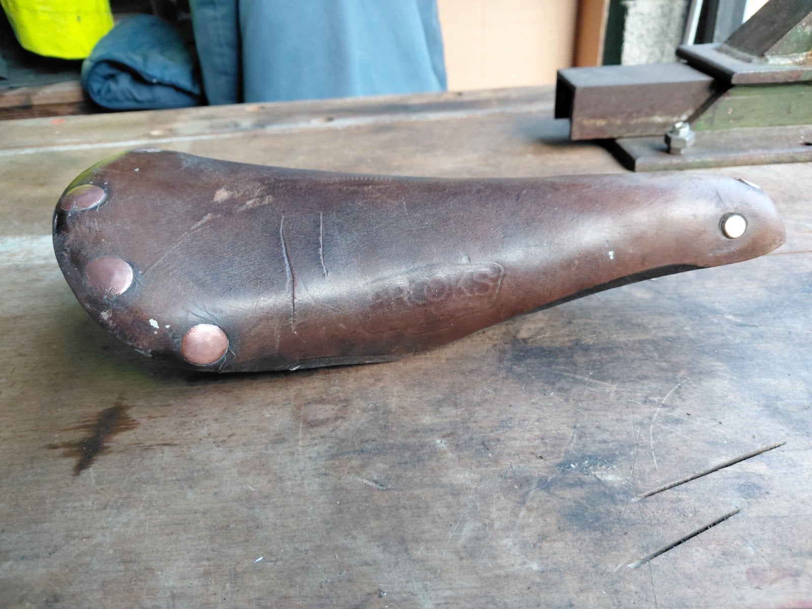 Vintage Brooks Professional lederen fietszadel, Vélos & Vélomoteurs, Enlèvement, Utilisé, Selle, Brooks