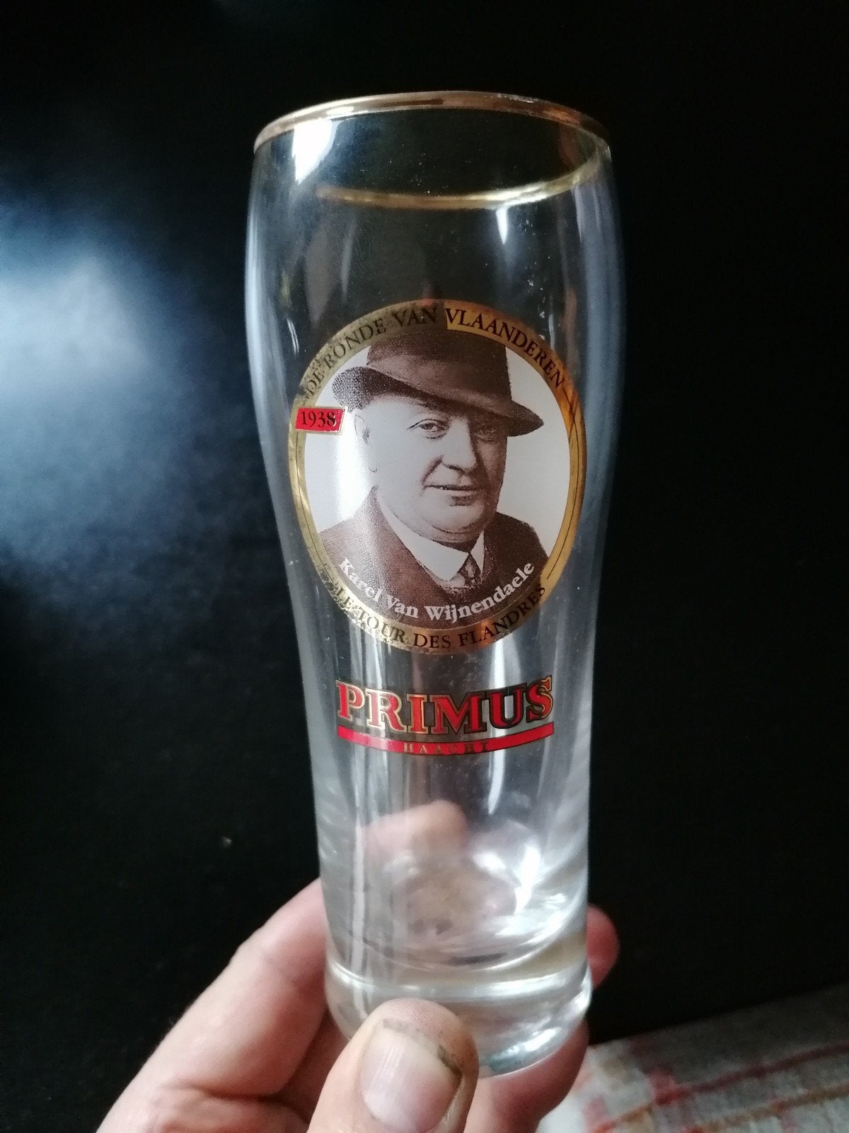 Bierglas Primus "Karel Van Wijnendaele"., Ophalen of Verzenden