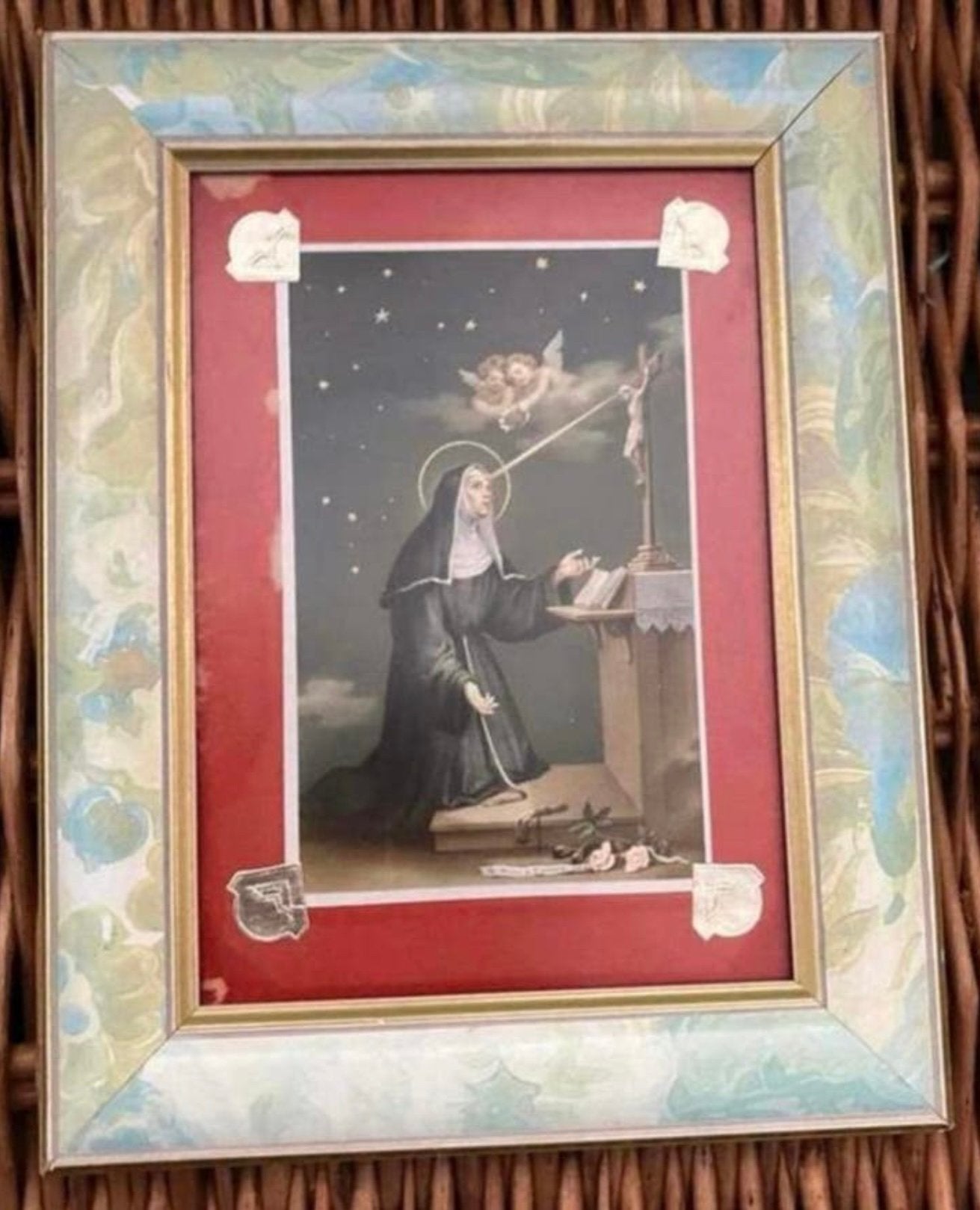 HEILIGE RITA van CASCIA,mooie ingelijste prent…., Ophalen of Verzenden