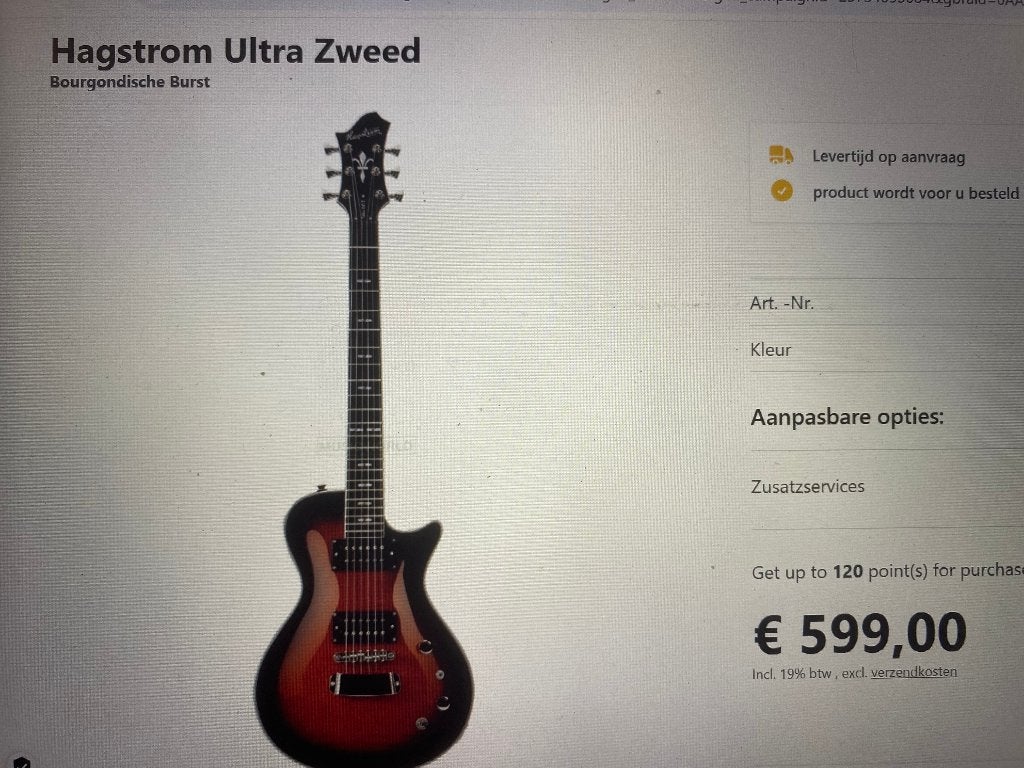 HAGSTROM ULTRA SWEDE, Muziek en Instrumenten, Ophalen, Zo goed als nieuw, Solid body, Overige merken