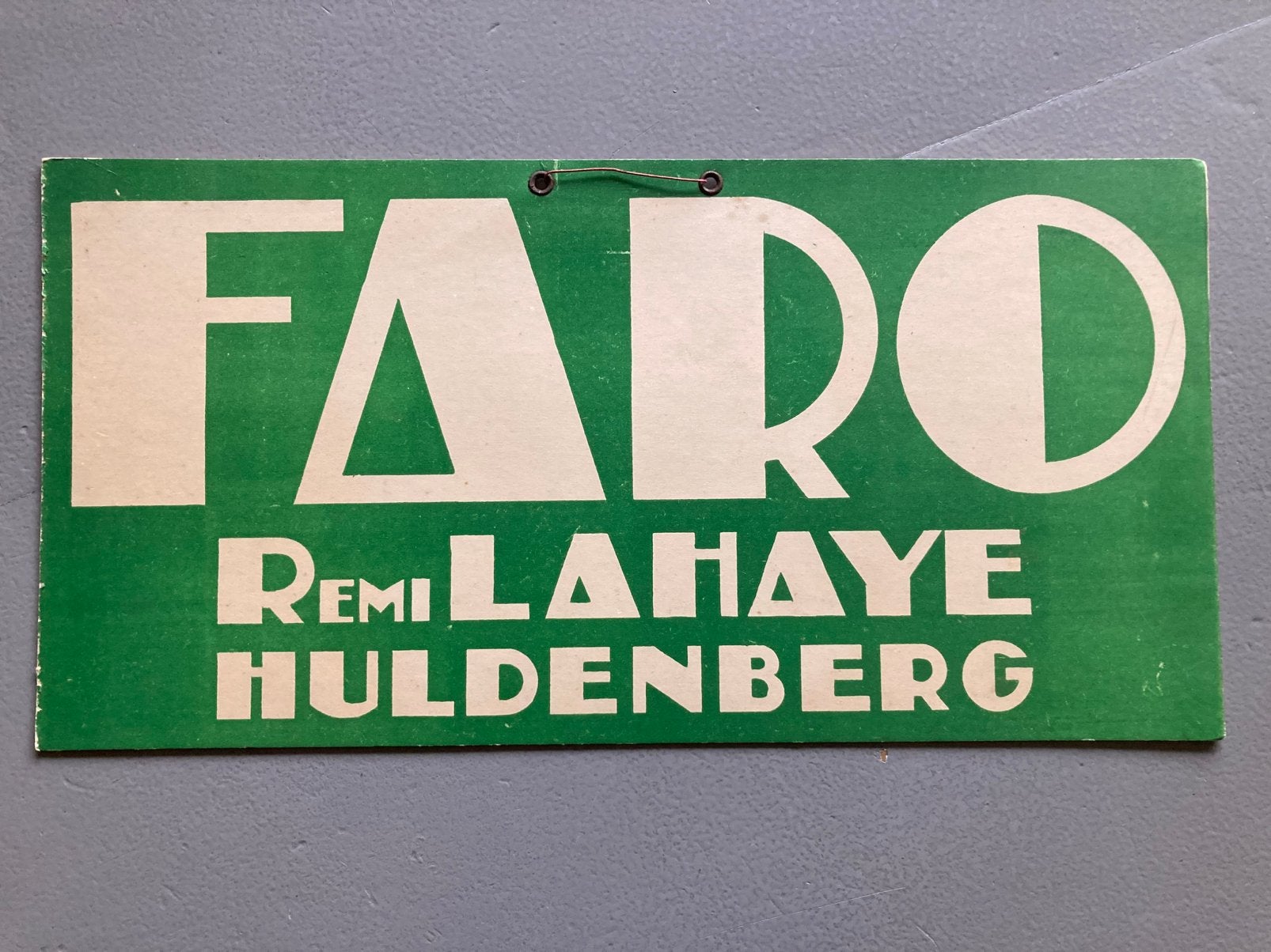 Ancien panneau Faro Huldenberg Remi Lahaye, Enlèvement ou Envoi, Comme neuf