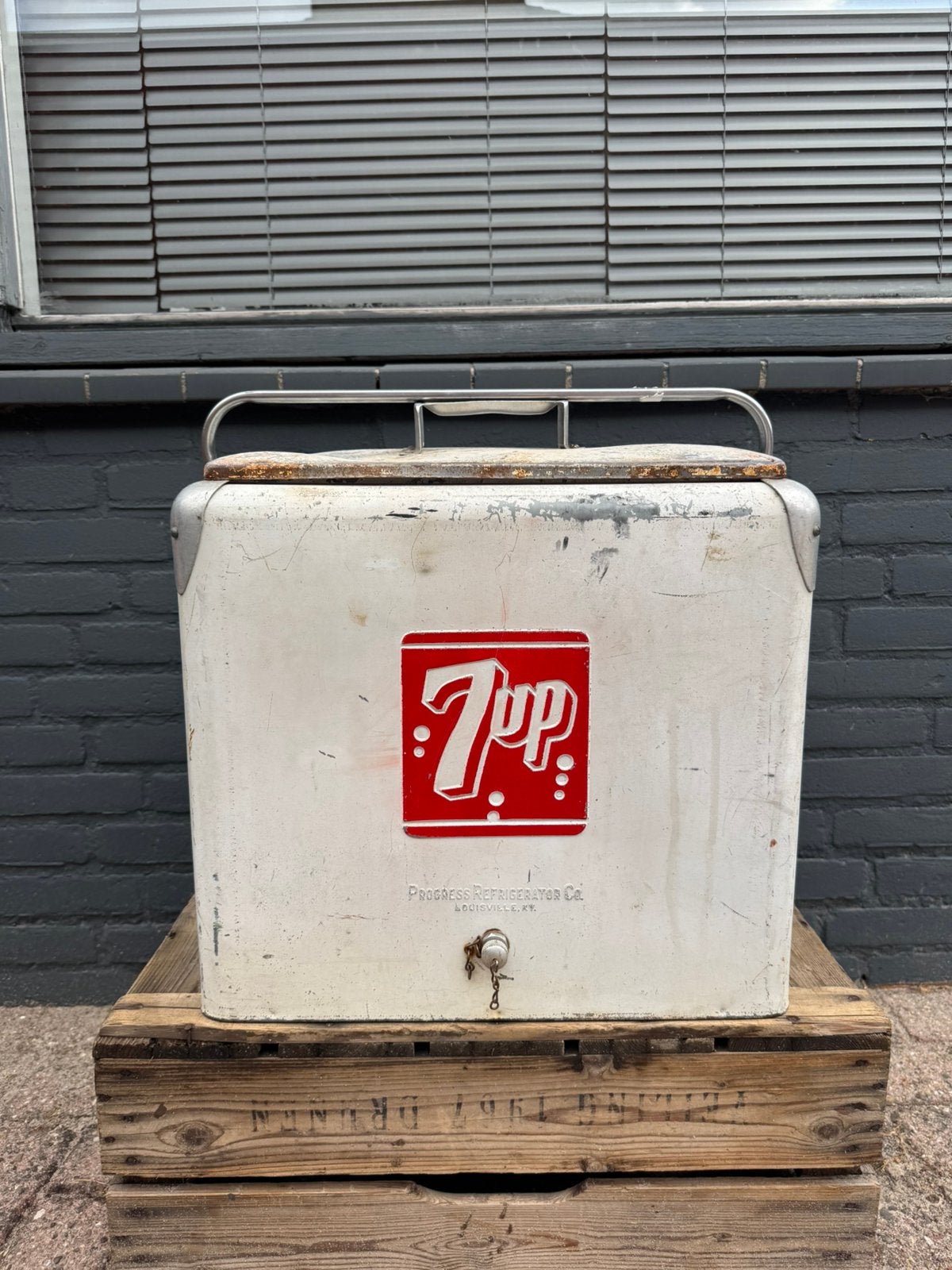 7up Seven-Up Vintage reclame Cooler, Ophalen of Verzenden, Gebruikt, Gebruiksvoorwerp