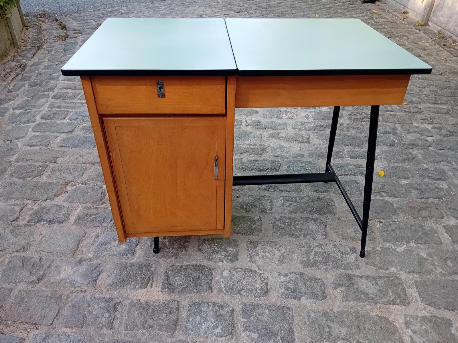 Vintage bureau, Ophalen, Met lades, Gebruikt, 96 cm