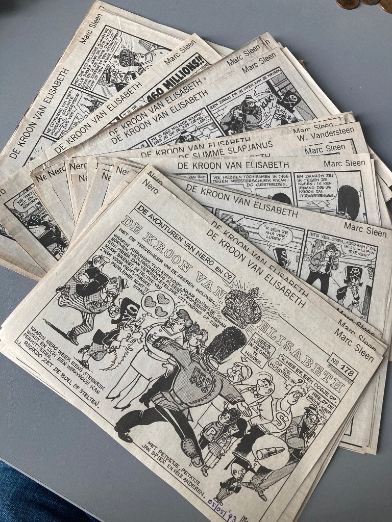 Nero : De kroon van Elisabeth (strip in krantenknipsels), Verzamelen, Ophalen of Verzenden, Overige figuren, Gebruikt, Overige typen