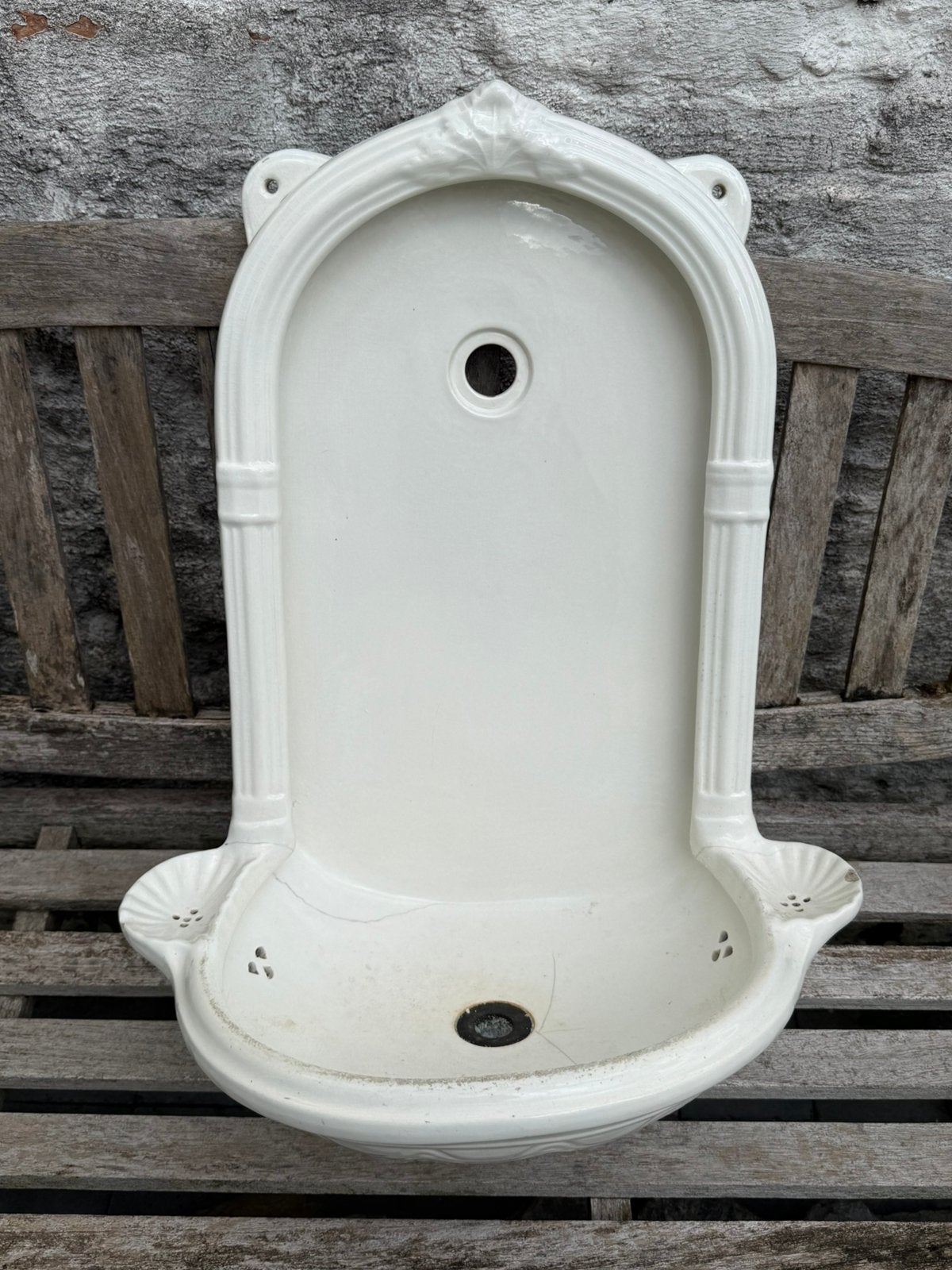 Antieke wasbak/wandfontein, Tuin en Terras, Ophalen, Gebruikt