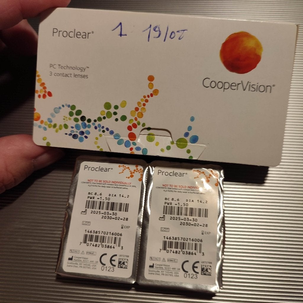 Lentilles Proclear CooperVision (2 lentilles) – Neuve -1.50, Neuf, Autres marques, Enlèvement ou Envoi, Autres couleurs
