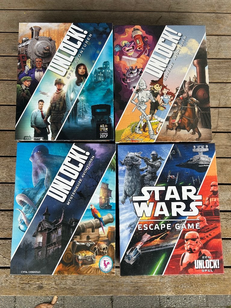 TE KOOP: UNLOCK ESCAPE SPEL SET + LOSSE AVONTURENSPELLEN, Hobby & Loisirs créatifs, Trois ou quatre joueurs, Enlèvement, Comme neuf