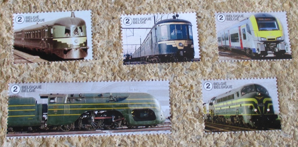 5 postzegels nummer 2  treinen, Postzegels en Munten, Frankeerzegel, Ophalen of Verzenden, Zonder stempel, Postfris