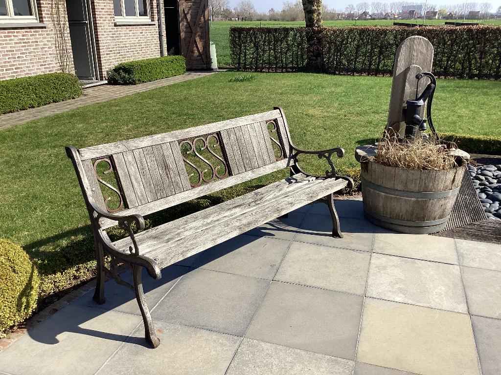 Antieke tuinbank, Tuin en Terras, Ophalen, Hout