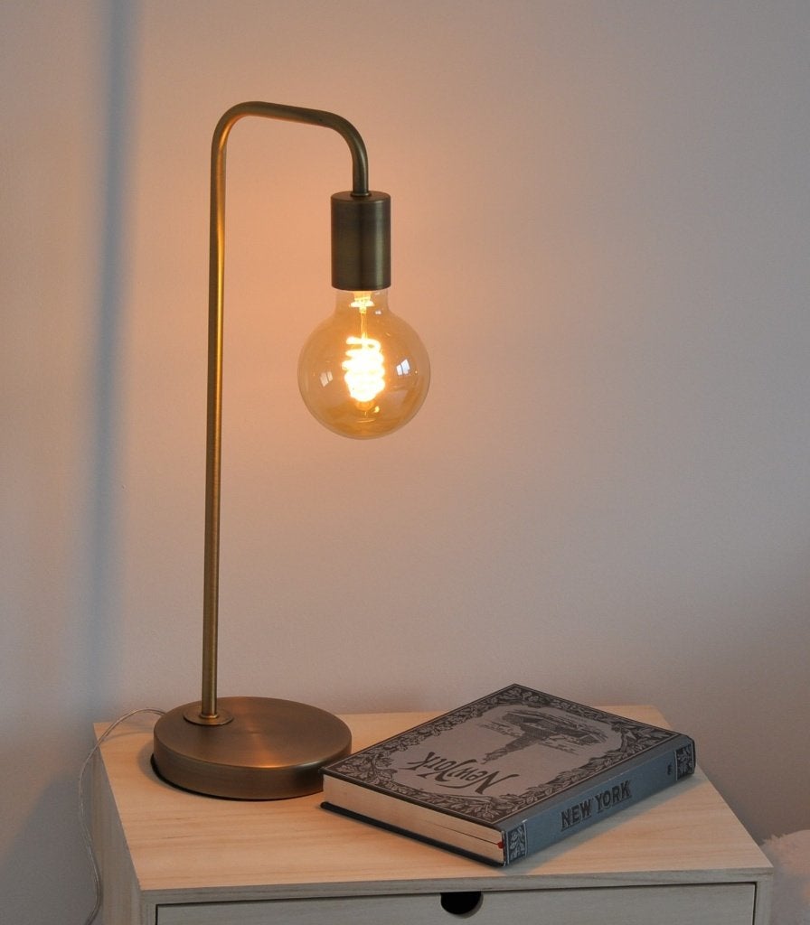 2 Light & Living CODY tafellampen – antiek brons – als nieuw, E27 (groot), Zo goed als nieuw, Glas, Ophalen