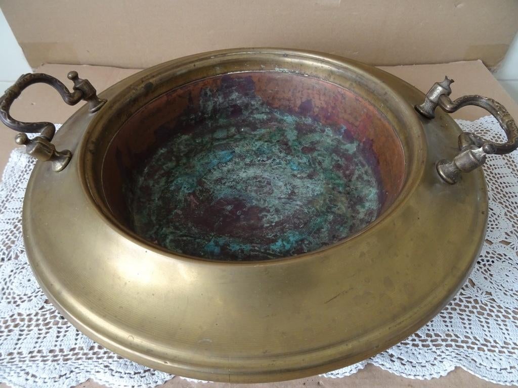 Curiosités brassero en cuivre ancien braseo antique 45cm1910, Enlèvement ou Envoi