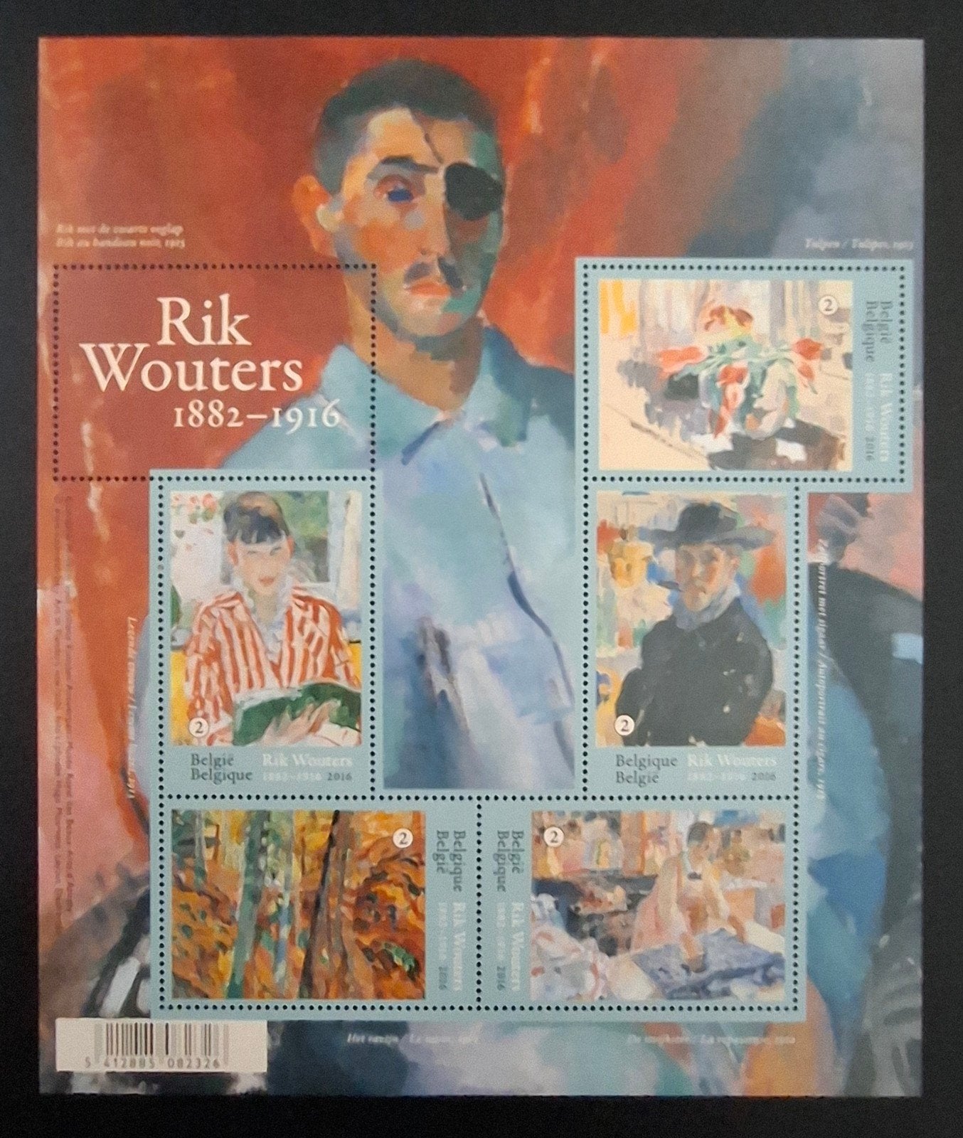 België: OBP 4621/25-BL241 ** Rik Wouters 2016., Ophalen of Verzenden, Zonder stempel, Postfris, Postfris