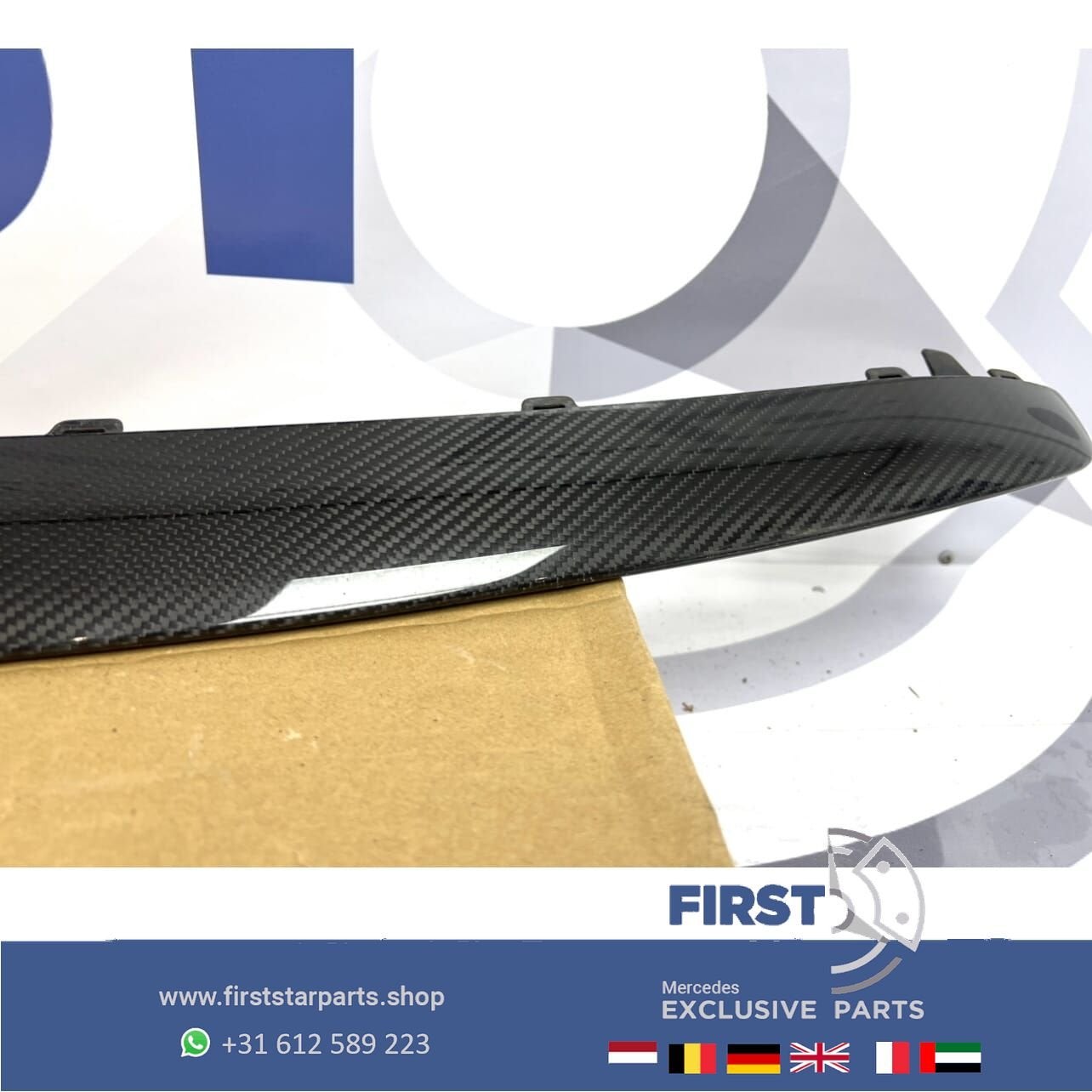 W213 E63 E63s AMG CARBON SPOILER Voorbumper LIP ORIGINELE bu, Utilisé, -, -, Enlèvement ou Envoi