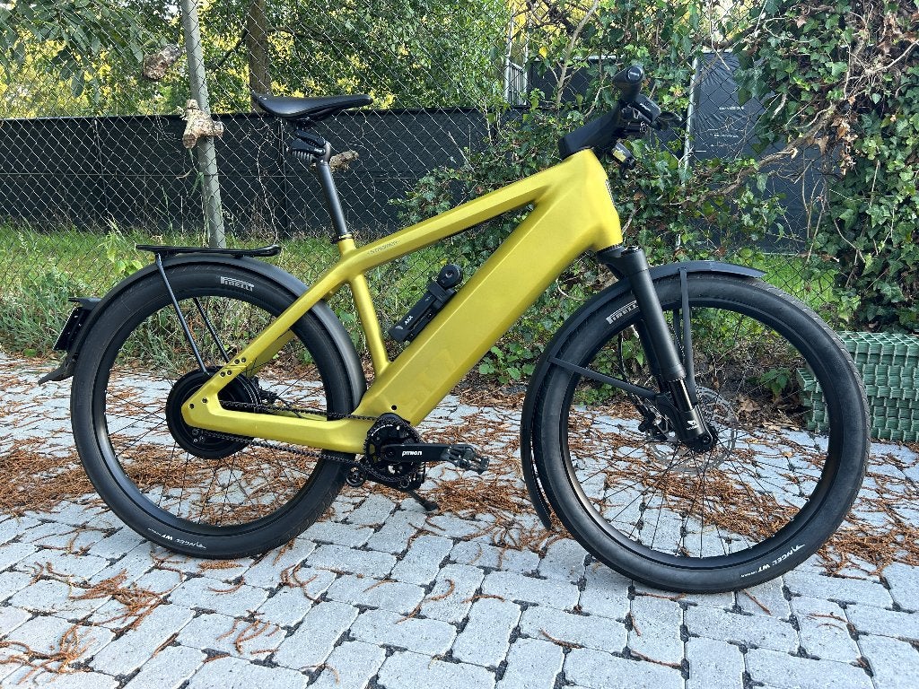 Stromer ST7 Launch edition, Solid Gold, Ophalen, Zo goed als nieuw, Stromer, 50 km per accu of meer
