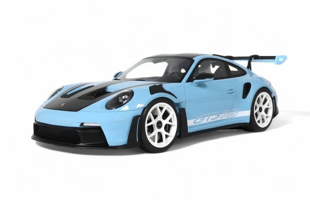 Porsche 911 (992) GT3 RS 2022 Light Blue 1/12 Gt-Spirit, Hobby en Vrije tijd, Modelauto's | 1:5 tot 1:12, Ophalen of Verzenden