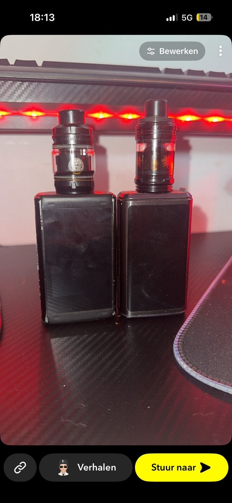 Vapes, Ophalen, Gebruikt