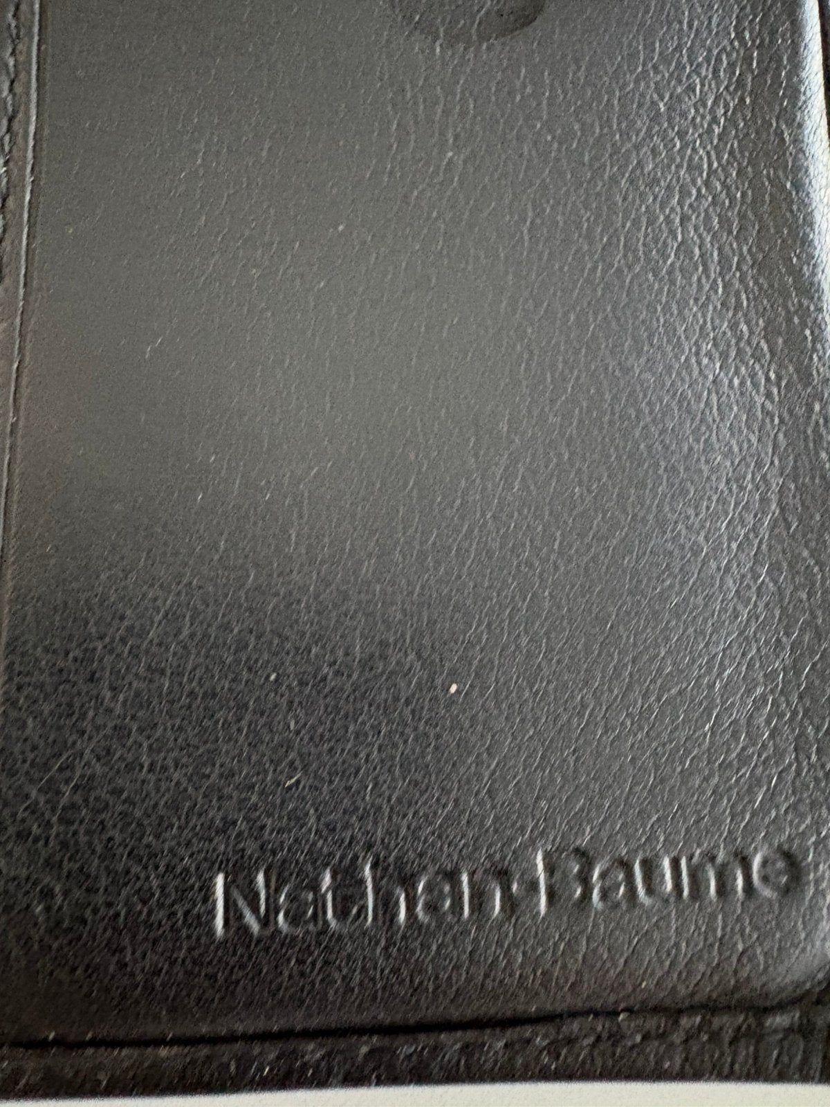 Herenportefeuille in zwart zacht leder van Nathan Baume, Handtassen en Accessoires, Portemonnees, Ophalen, Gebruikt, Zwart, Leder