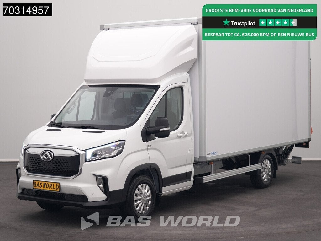 Maxus eDeliver 9 100% Elektrisch 65kWh Dhollandia Laadklep B, Auto's, Automaat, Stof, Maxus, Wit