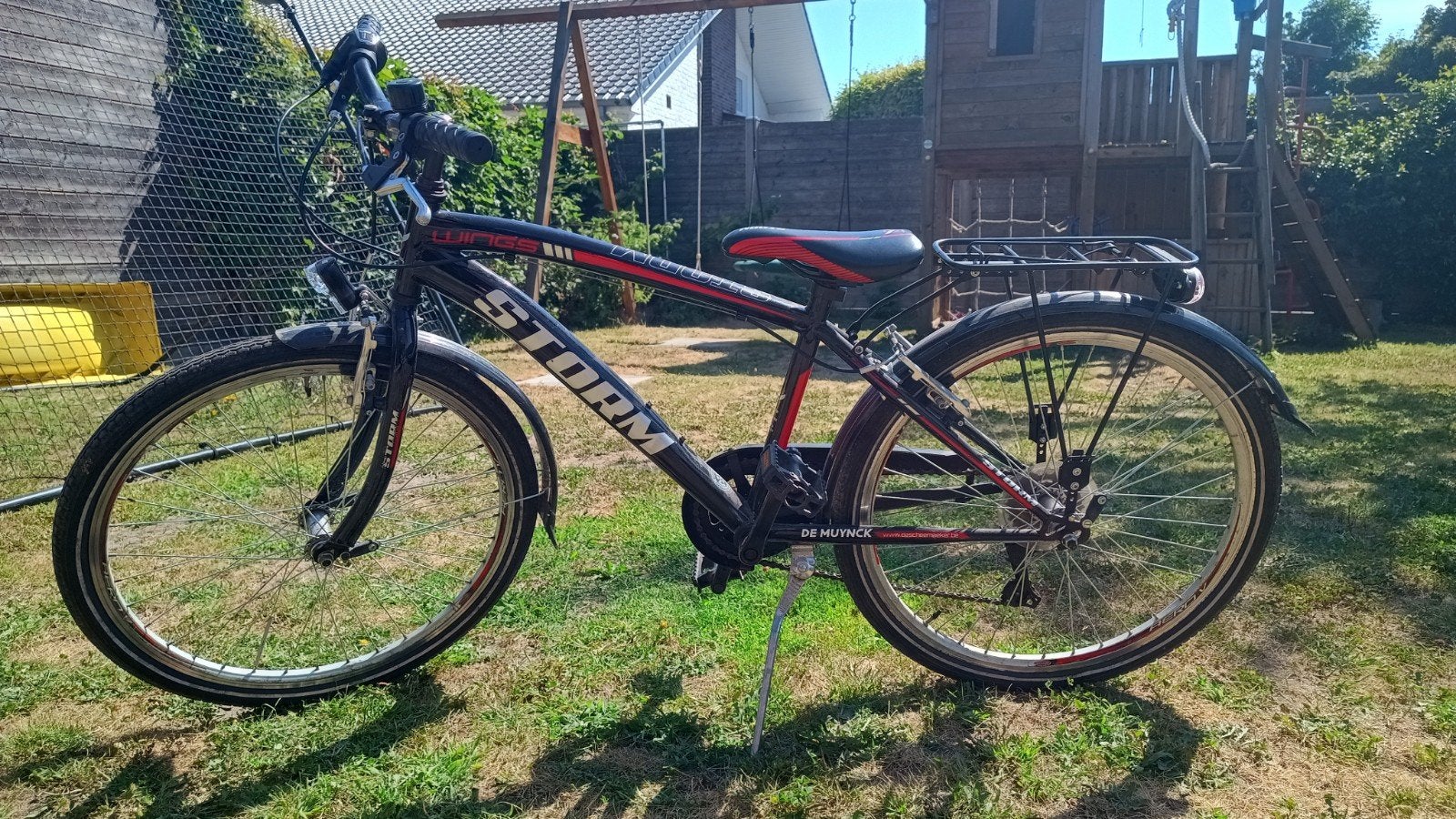Rood zwarte Jongensfiets Storm 24 inch, Fietsen en Brommers, Ophalen, 24 inch, Versnellingen