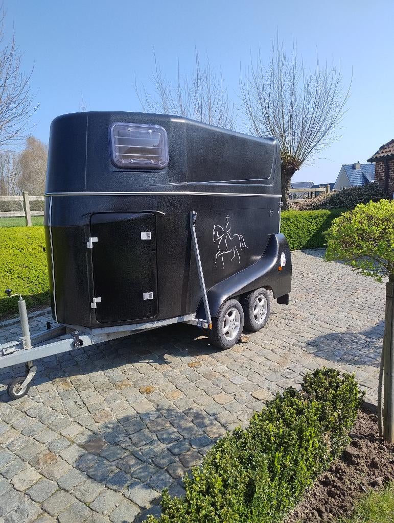 paardentrailer, Dieren en Toebehoren, Paarden en Pony's | Trailers en Aanhangwagens, Gebruikt, 2-paards trailer, Polyester, Ophalen
