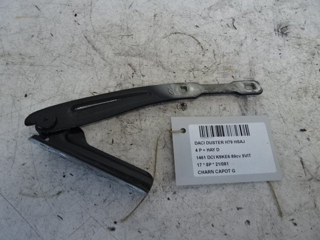 MOTORKAPSCHARNIER LINKS Dacia Duster (HS) (01-2009/01-2018), Dacia, Gebruikt, Mevr. I. Hauben, Rue de l'Espoir 34 34
4030  GRIVEGNÉE, BE