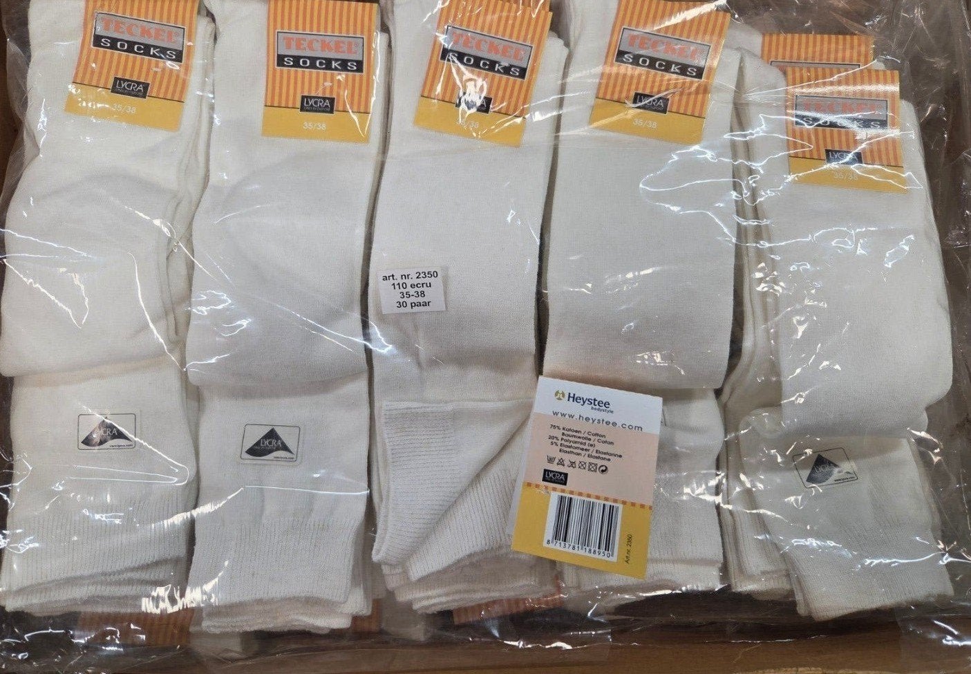 59 paar nieuwe witte kniekousen in maat 35/38., Kleding | Dames, Maat 35 t/m 38, Nieuw, Ophalen of Verzenden, Wit